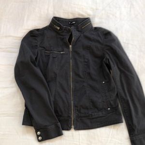 Express Women’s size medium gray canvas bomber jacket